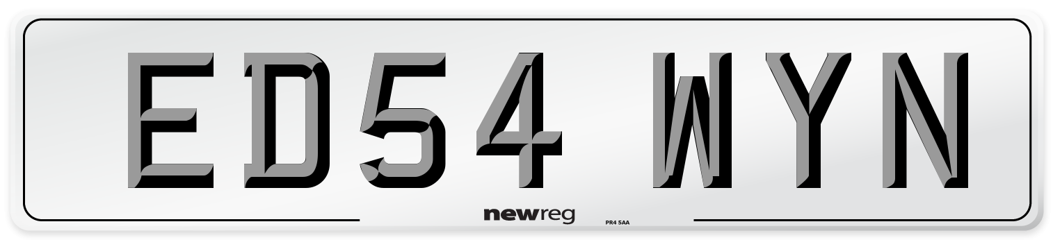 ED54 WYN Number Plate from New Reg